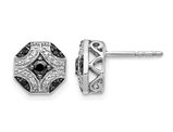 1/4 Carat (ctw) Black & White Diamond Stud Earrings in Sterling Silver